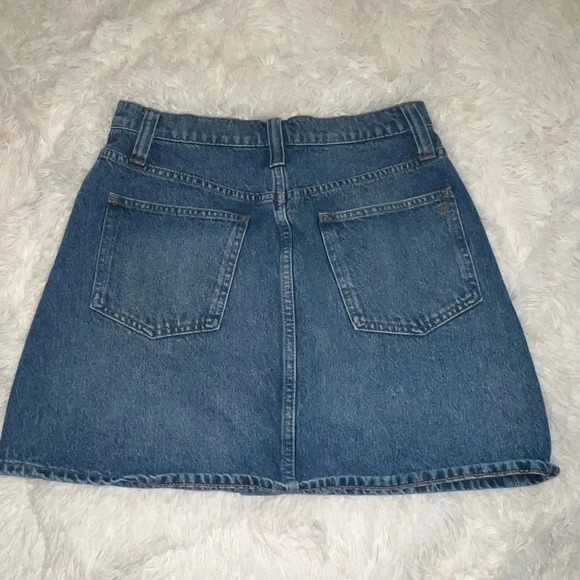 Madewell “Stretch Denim A-Line” Button Up Skirt size 27 - Picture 4 of 4